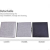 Large Grey Ottoman Foldable Storage Box Linen Suede Foot Stool Seat 3 Sizes New
