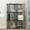 16 Metal Wire DIY Storage Cubes Bookcase Shelving Unit Wardrobe Display Black UK