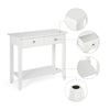 Mondeer White Console Table 2/3 Drawers Wooden Shelf Hallway Storage Side Desk