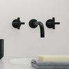 Brass Wall Mounted Basin Matte Black Faucet Bathroom Mixer Tap Rotation Spout
