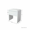 Modern White Dressing Table Jewelry Makeup Desk w/ Round Mirror 2Drawers Bedroom