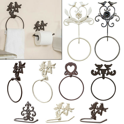 Cast Iron Wall Mounted Toilet Paper Holder / Towel Ring Rack Bathroom Accessory