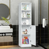 White Bathroom Cabinet Tall Cupboard 1 Door 5 Shelves Unit Storage Home Bookcase