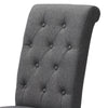 2/4x Dining Chairs Roll Top Scroll Button High Back Oak Legs Seat Dinning Room