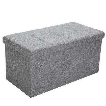 Linen Storage Ottoman Foldaway Seat Stool Bench Chest Toy Box Pouffe Bench UK