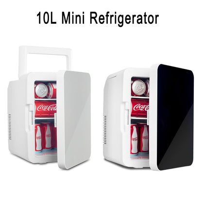 4/10L Mini Refrigerator Portable Fridge Cooler Warmer Food Drink for Car Bedroom