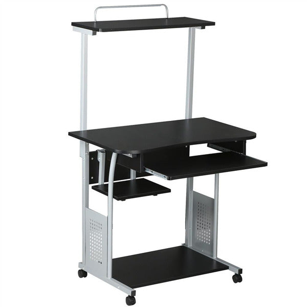 Small Corner Computer Desk w/ Printer Shelf CPU Stand Home Office PC Laptop Desk