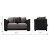 Modern 2, 3 Seater Grey Black Sofa Chair Armchair with Pillows Footstool Option