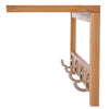 Hallway Wall Mounted Bamboo Shelf Clothes Rack Hanging Coat Hooks Storage