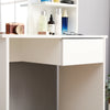 Modern Dressing Table Corner Vanity Set Makeup Desk w/ Drawer,Mirror & Shelves