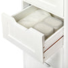 Mondeer 4 Drawers Bathroom Cabinet Wooden Chest Storage Cupboard White