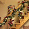 UK Christmas Garland Pine Wreath LED String Light Wedding Home In/Outdoor Decors
