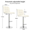 4 x Breakfast Bar Stools Faux Leather Gas Lift Home Kitchen Swivel Chairs White