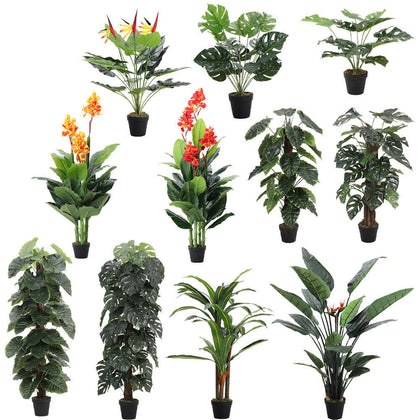 Large Artificial Potted Tree Realistic Fake Tropical Plant Indoor Outdoor Decor