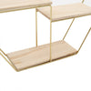 Wall Mounted Storage Shelf Hexagon Metal Wood Floating Storage Rack Display Unit