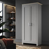 Modern Wardrobe 2 Door Storage Cabinet with Hanging Rail Matte Bedroom Furniture