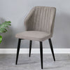 2X Retro Brown/ Grey Dining Chairs Faux Leather Kitchen Dining Room Metal Leg