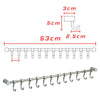 12 Hooks Stainless Steel Kitchen Wall Mounted Bathroom Utensil Hanging Rack Tool