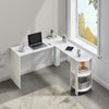 L-Shaped Home Office Desk Corner Computer Desk Black/White for Home Study Work