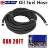 6AN 20FT Fuel Oil Gas Hose Line Pipe Stainless Steel Nylon Braided Black