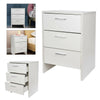 Modern Bedside Table Cabinet Chest of Drawers Nightstand with 3 Drawers White