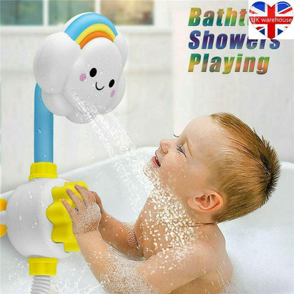 Baby Bath Toy Children rainbow Cloud Spray Water Shower Tub Faucet Bathroom toy