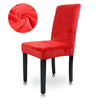 Velvet Dining Chair Cover Removable Seat Protector High Back Chair Elastic Cover