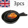 3PCS Cast Iron Non Stick Frying Pan Pre Seasoned BBQ Griddle Skillet Grill Set