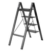Portable 4 Step Metal Ladder Heavy Duty Safety Anti-Slip Stool Aluminum Alloy UK