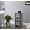 Grey Bedroom Cabinet Bedside Bathroom Table Nightstand Storage Unit Wicker New