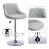 4x MADRID Faux Leather Bar Stools Gas Lift Home Kitchen Breakfast Chairs Grey