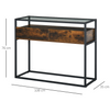 Industrial Console Table Vintage Glass Hallway Storage Rustic Metal Sideboard