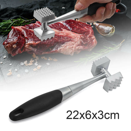 Zinc Alloy + Stainless Steel Meat Mallet Tenderizer Steak Beef Chicken Hammer UK