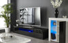 Black 200cm TV Stand Cabinet Matt Gloss Doors with LED Light for 65" 70" 80" TVs