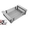 Telescopic Sink Drain Basket Stainless Steel Dish Water Filter Rack For Kitchen