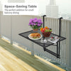 Folding Deck Table Outdoor Iron Hanging Railing Table Adjustable Flower Stand