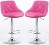 2×BRIGHT PINK Bar Stools Leather Chairs Breakfast Chairs Swivel Gas Lift Kitchen (BRIGHT PINK)
