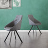 2x Grey&Brown Dining Chairs Set PU Faux Leather Padded Metal Legs Accent Chair