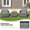 3 Piece Patio Rattan Sofa Set Backyard Outdoor Wicker Conversation Set
