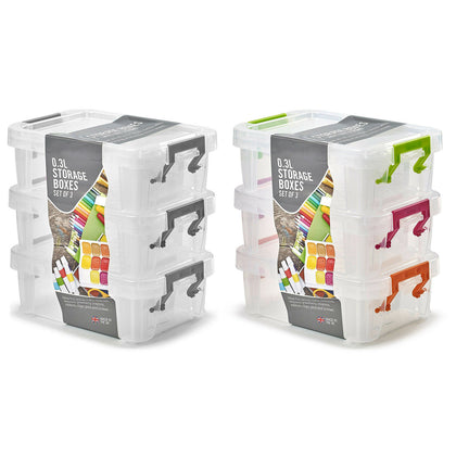 Storage Boxes with Lids Clear Plastic Home Office Organiser Container Stackable