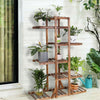 Anti-Corrosion Solid Wood 12Pot Plant Stand Flower Pot Shelf Balcony Holder Rack