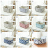 Canvas Fabric Storage Basket Folding Box For Laundry Basket With Handle-