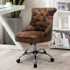 PU Cushioned Computer Desk Office Swivel Chair Chrome Legs Adjustable Lift