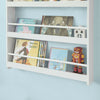 Wall White Wood 4 Tiers Kids Storage Shelving Bookcase Rack KMB08-W,UK