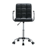 Cushioned Computer Office Desk Chair Chrome Legs Lift Swivel PU Leather Chair UK