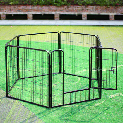 6 Panel Puppy Pen Pet Dog Playpen Rabbit Fence Enclosure Run Cage Indoor Outdoor