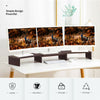 Monitor Stand TV PC Laptop Computer Screen Riser Bookcase Set Wood Brown