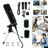 Microphone Mic Kit Jack Condenser Studio Tripod Stand For PC Laptop Recording KT