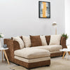 3 Seater Chenille Fabric Sofa Armchair Couch with Footstool Option Living Room