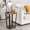 Set of 2 Industrial Side Table Round Sofa End Table w/ Storage Rack Metal Frames